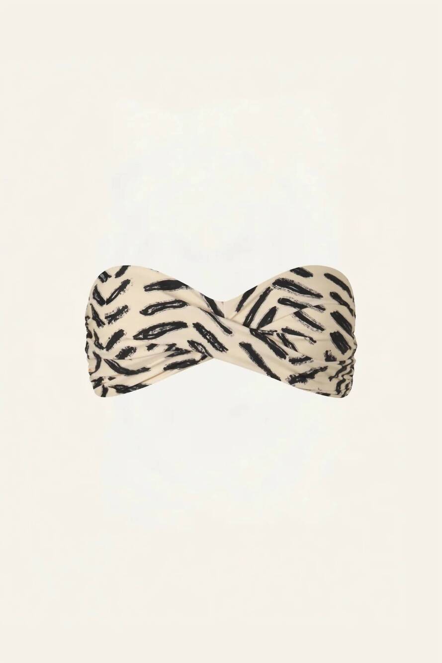 NEW JOHANNA ORTIZ women's sea sprite bikini top in ecru/black